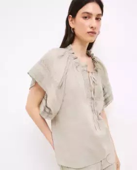 Романтическая блузка с кружевами Tintoretto, цвет Verde Fluor