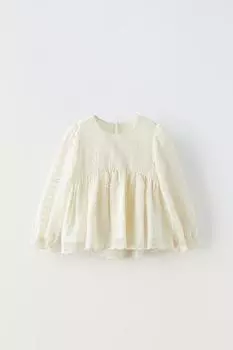 Романтическая блузка ZARA, экрю