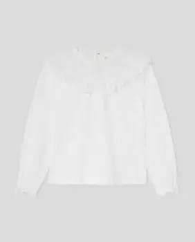 Романтическая футболка для девочки с длинным рукавом Kids El Corte Ingls, цвет Blanco roto