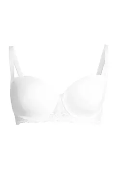 Романтический кружевной бюстгальтер на косточках с кружевными деталями, регулируемый для женщин MANGUUN, цвет 1 Bright White