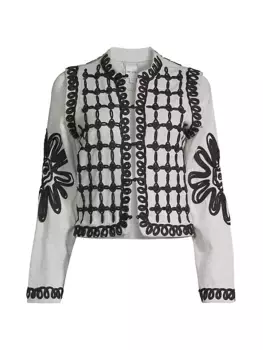 Романтический сутажный жакет с цветочным принтом Nic+Zoe, Petites, серый