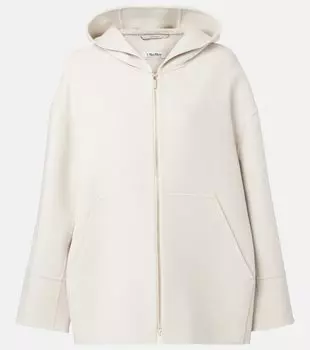Ромино худи на молнии из натуральной шерсти S Max Mara, Winter White