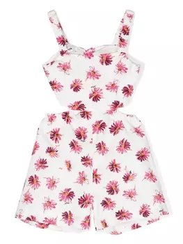 Ромпер с цветочным принтом MSGM Kids, белый