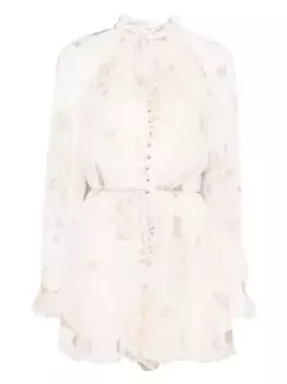 Ромпер с цветочным принтом ZIMMERMANN, розовый