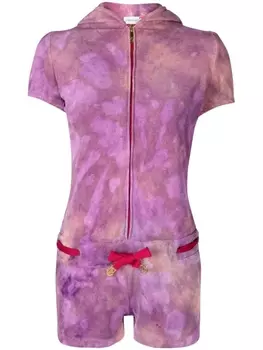 Ромпер с капюшоном и принтом тай-дай Stain Shade, фиолетовый