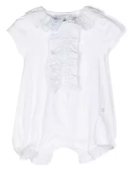 Ромпер с оборками в клетку Patachou, белый