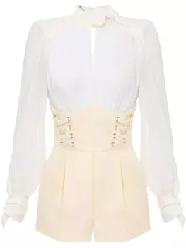 Ромпер с перекрестными шнурками Elisabetta Franchi, белый