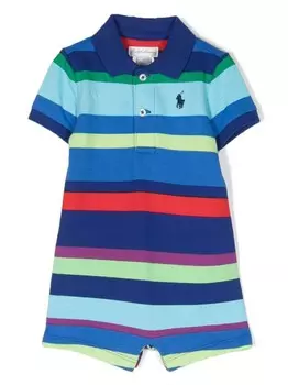 Ромпер с вышивкой Polo Pony Ralph Lauren Kids, синий