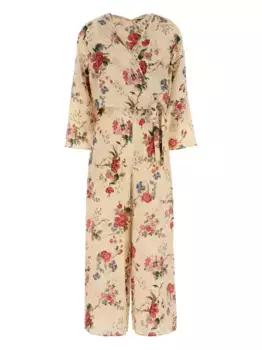 Ромпер с запахом и цветочным принтом Weekend Max Mara, нейтральный