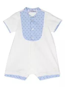 Ромпер со вставками Emporio Armani Kids, белый