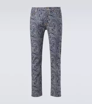Ромские джинсы-слим с узором пейсли Etro, Tbc