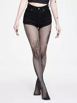 ROMWE Готические чулки с паутиной, 1 пара, черный цвет