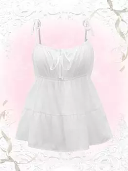 ROMWE Kawaii, однобортный топ, подвернутая грудь, рюши/рюши по низу, белый цвет