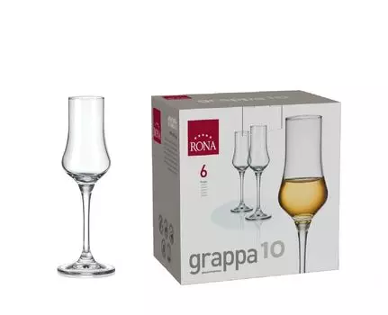 RONA стаканы для ликера / стаканы для граппы / рюмки / УНИВЕРСАЛЬНЫЕ / 100 мл / набор из 6 шт. / шнапс / спиртные напитки / бокалы / рюмки