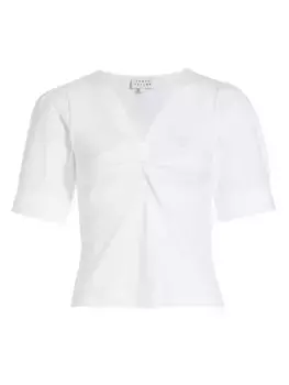 Ronelle перекрученная блузка с V-образным вырезом Tanya Taylor, белый