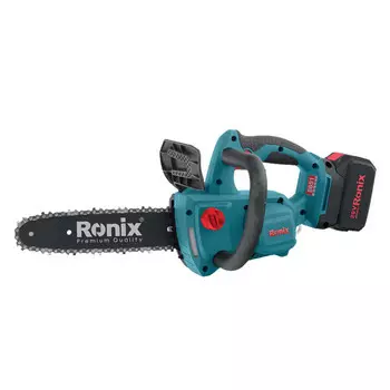Ronix Немецкая цепная пила литий-ионная 8651 20В 4.0Ач, один аккумулятор, одна зарядка, синий и черный