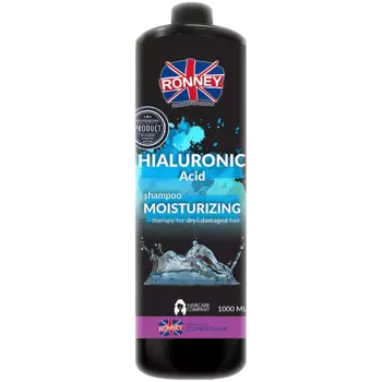 Ronney Hialuronic Acid увлажняющий шампунь для сухих и поврежденных волос, 1000 мл