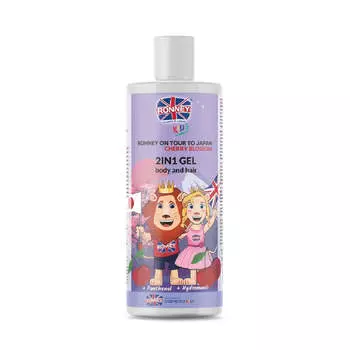 Ronney Kids On Tour To Japan 2in1 Gel Body And Hair нежный гель для мытья тела и волос для детей Вишня 300мл