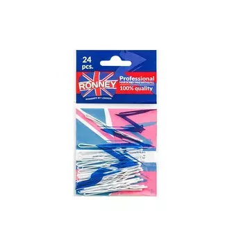 Ronney, Профессиональные заколки для волос с шариком, Белый, 24 шт