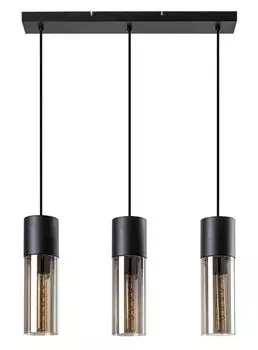 RONNO подвесной светильник металлический черный стекло тонированное E27 3 X макс. 25 Вт Д: 55 см Ш: 29,5 см В: 120 см 9 см с регулируемой яркостью Rabalux