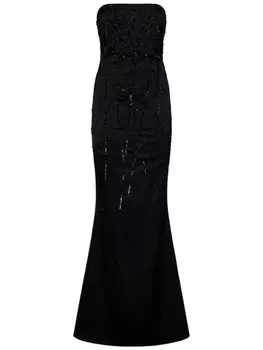 ROOM76 атласное платье, украшенное кристаллами, черный