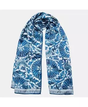 Rosalba — длинный атласный шелковый шарф для женщин Elizabetta, синий