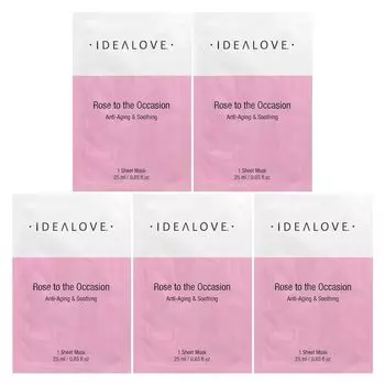 Rose to the случаю, омолаживающий и успокаивающий, 5 косметических тканевых масок, 25 мл (0,85 жидк. унции) каждая Idealove
