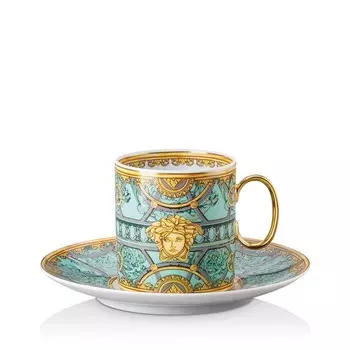 Rosenthal Versace La Scala del Palazzo Verde Кофейная чашка и блюдце, зеленый