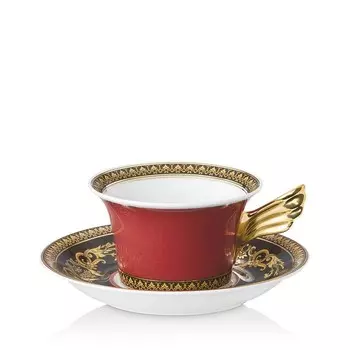 Rosenthal Versace Medusa Красная чашка и блюдце, красный