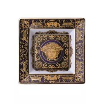 Rosenthal Versace Medusa синяя миска 14 см Rosenthal meets Versace, белый/синий/золотой