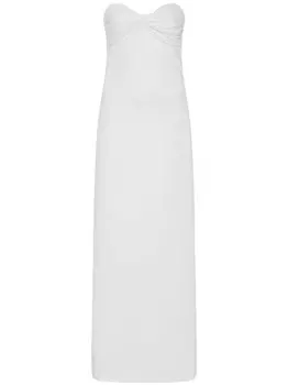 Rosetta Getty платье макси без бретелей с драпировкой, белый