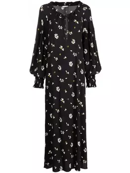 Rosetta Getty платье макси со сборками, черный