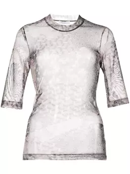 Rosetta Getty сетчатая футболка с принтом, серый