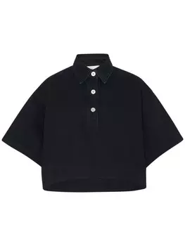 Rosetta Getty укороченная джинсовая рубашка поло, черный