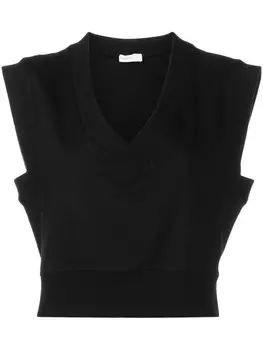 Rosetta Getty укороченный топ с V-образным вырезом, черный