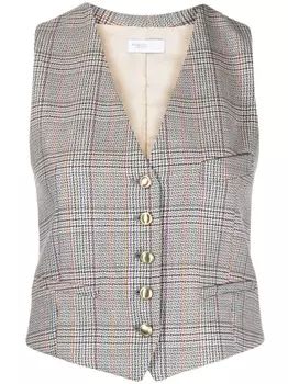 Rosetta Getty жилет строгого кроя с V-образным вырезом, коричневый