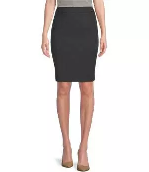 Роскошная эластичная юбка-карандаш Calvin Klein Petite Size с высокой посадкой, серый