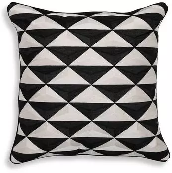Роскошная декоративная подушка Casa Padrino черный/белый 50 х 50 см - благородная декоративная подушка с элегантным узором - качество класса люкс - декоративные аксессуары