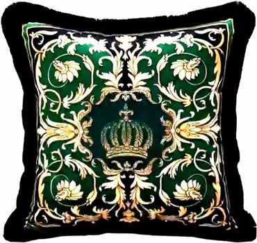 Роскошная декоративная подушка Harald Glckler Pomps by Casa Padrino зеленый/черный/золотой 50 x 50 см - Подушка Glckler с блестящими камнями