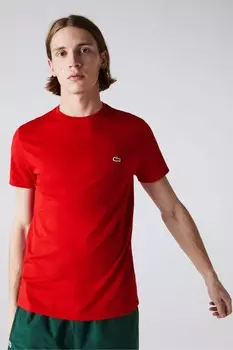 Роскошная футболка из хлопка пима Lacoste, красный
