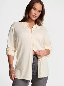 Роскошная кремовая трикотажная рубашка на пуговицах Victoria'S Secret, мультиколор