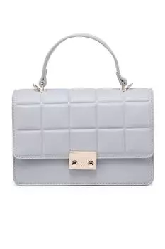 Роскошная маленькая стеганая сумка через плечо со съемным ремешком через плечо Kitise, серый