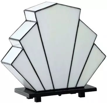 Роскошная настольная лампа Casa Padrino Tiffany в форме веера, белый/черный, 30 x 12 x В. 28 см - качество люкс