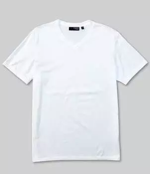 Роскошная облегающая футболка с короткими рукавами и v-образным вырезом из муранского гардероба Essentials Liquid Murano, белый
