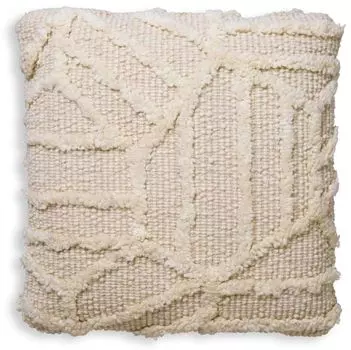 Роскошная подушка Casa Padrino цвета слоновой кости 60 x 60 см - Декоративная подушка из шерсти ручной работы - Квадратная декоративная подушка - Украшение гостиной - Роскошные декоративные аксессуары - Роскошное качество