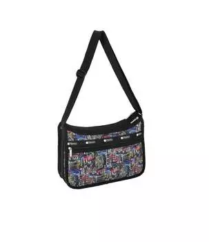 Роскошная повседневная сумка LeSportsac, цвет nyc winter black print