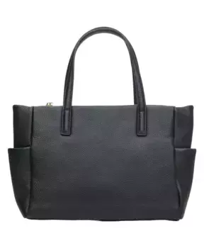 Роскошная сумка шоппер из кожи Estro, черный