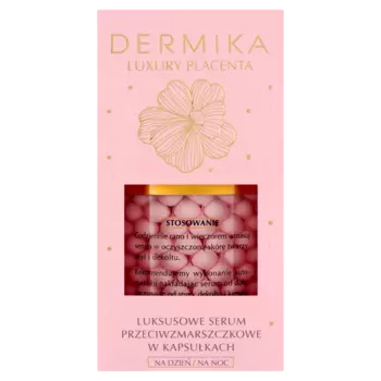 Роскошная сыворотка против морщин в капсулах для дня и ночи для лица Dermika Luxury Placenta, 60г