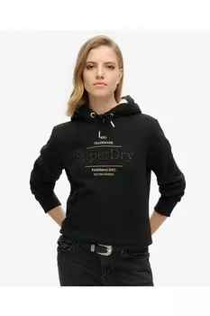 Роскошная толстовка с металлическим логотипом Superdry, черный