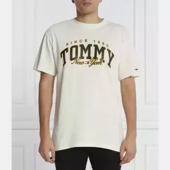 Роскошная университетская футболка свободного кроя Tommy Hilfiger, белый